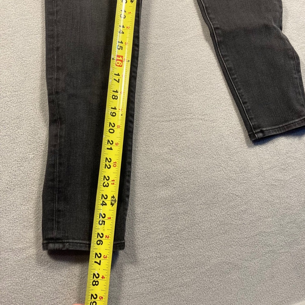 American Eagle Jeans Womens 8 Regular Black Skinny High Rise Dream Stretch Faded - Picture 6 of 8
